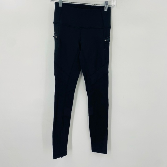 Lululemon High Rise Compression Running Leggings Black Size 2 - Picture 1 of 5